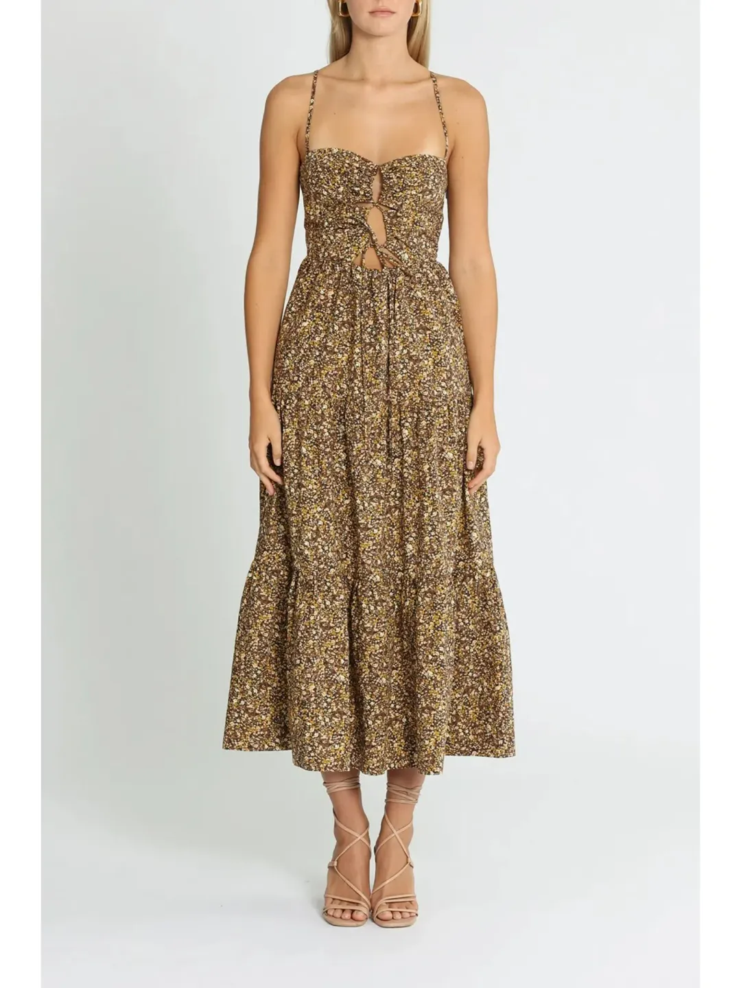 Shona Joy Lilou Backless Midi Dress Print Size AU 14 for rent on The Volte - main image