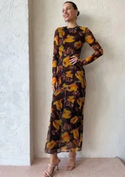 Sir The Label Jacques Mesh Panelled Midi Dress Expressionist Size 2 / AU 10 for rent on The Volte - image 2