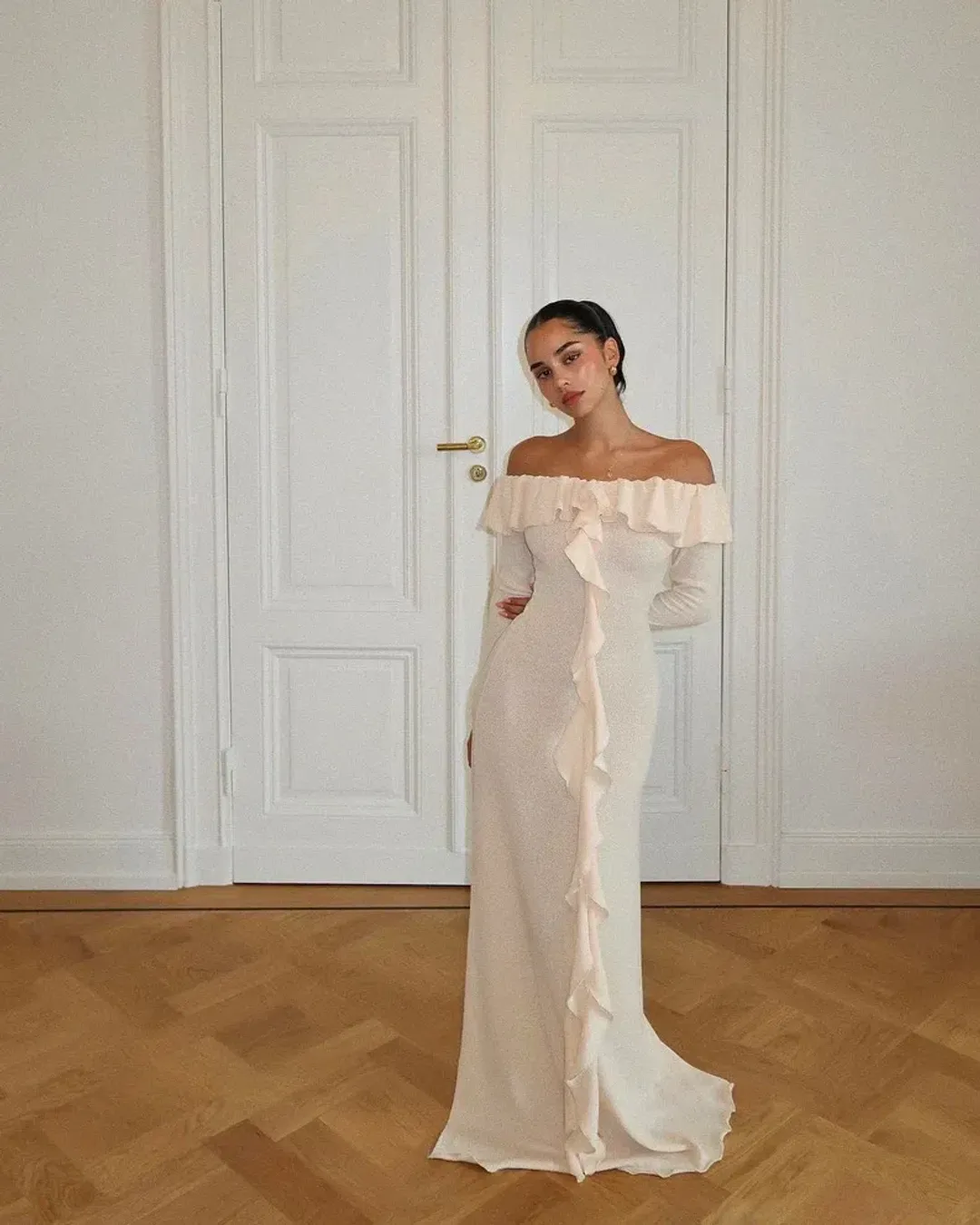 Arcina Ori Mila Dress In Beige Size S / AU 8 for rent on The Volte - main image