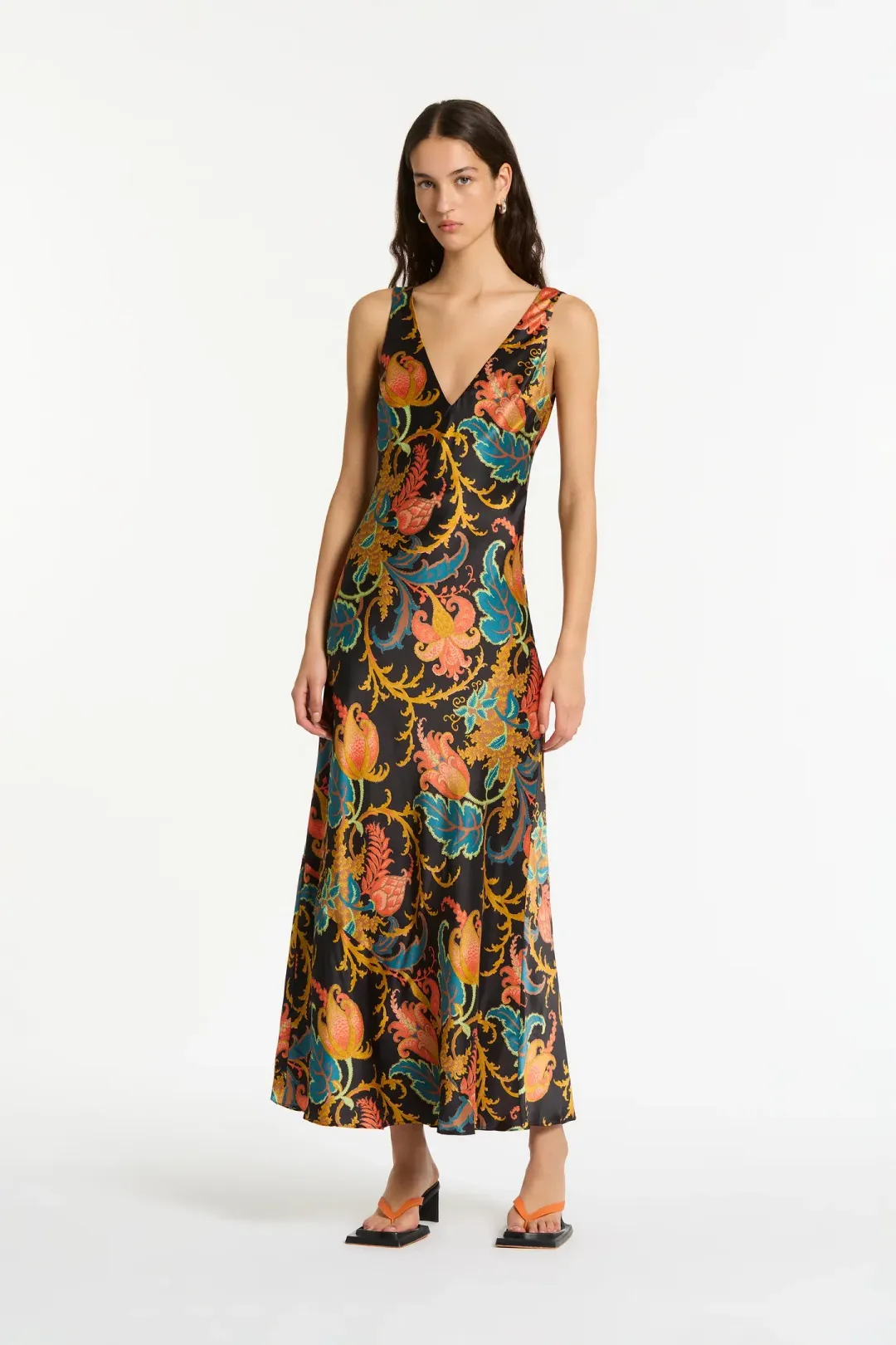 Sir The Label Artiste V Neck Slip Dress In Deschamps Print Size 8 for rent on The Volte - main image