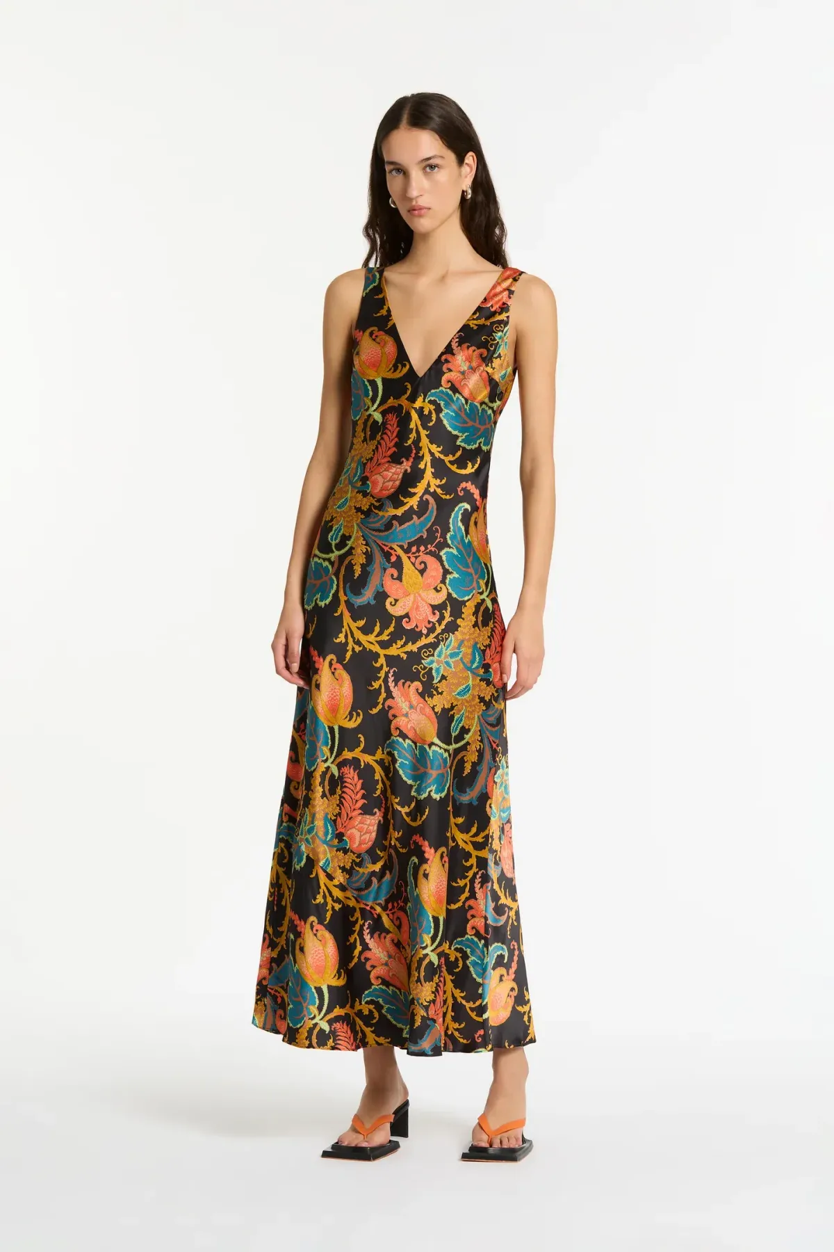 Sir The Label Artiste V Neck Slip Dress In Deschamps Print Size 8 for rent on The Volte - main image