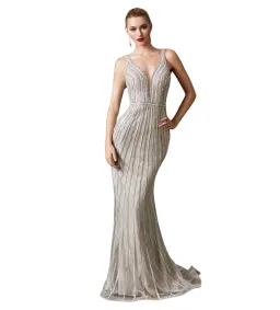 Charlize Gown Platinum/Nude Size 8 for rent on The Volte - image 1