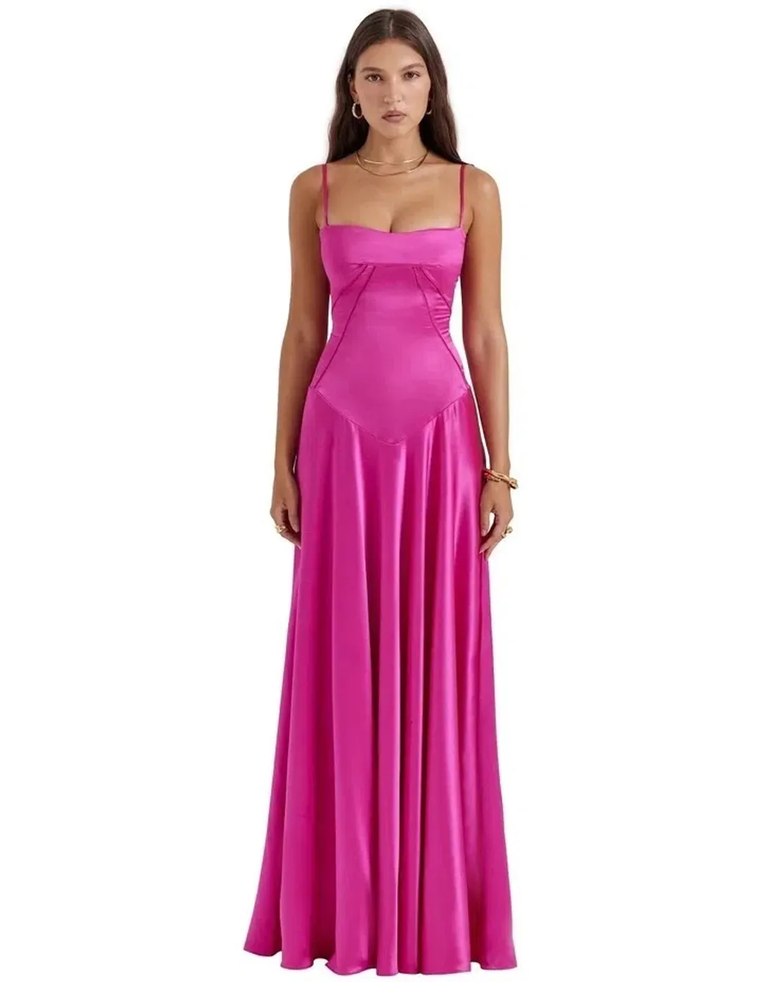 House of CB Anabella Gown Fuchsia Size L/Au 12  for rent on The Volte - main image
