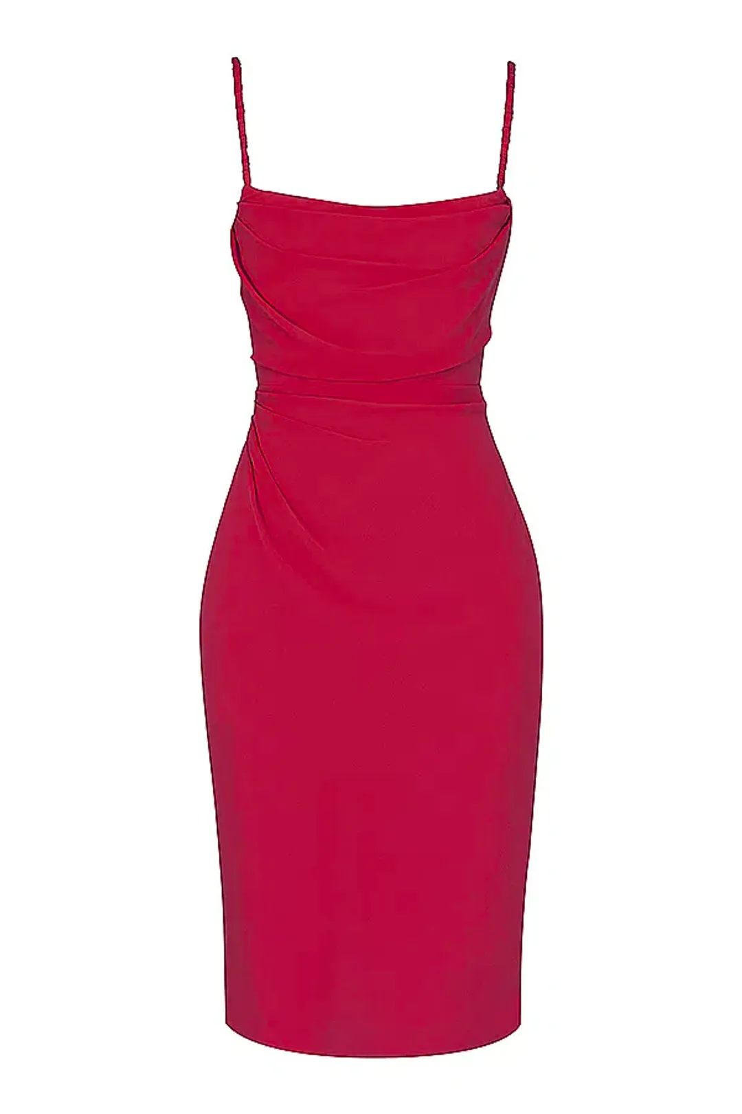 House of CB Jamille  Draped Corset Midi Dress Berry Size S/Au 8  for rent on The Volte - main image