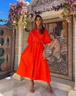 Sheike Piper Dress  in Tangerine Size 16 for rent on The Volte - image 1