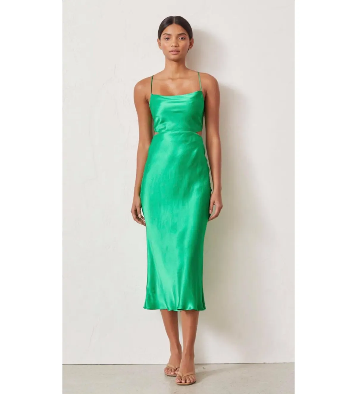 Bec 8 Bridge Loren Midi Dress  Emerald Green Size 8  for rent on The Volte - main image