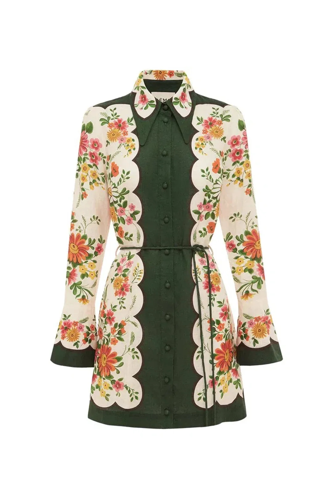 Alemais Elisabetta Mini Dress Green Print Size 12 for rent on The Volte - main image