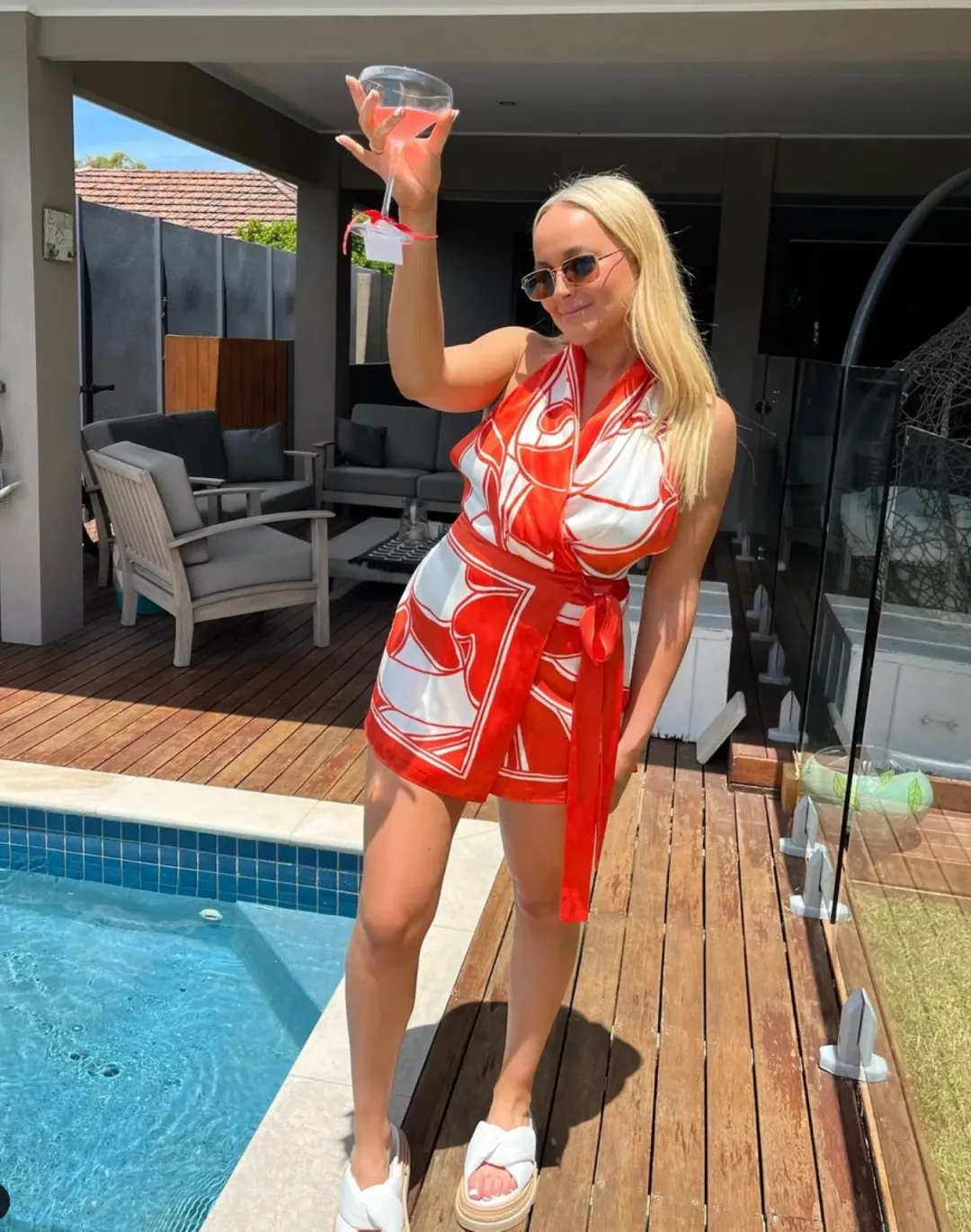 Sir the Label Ramona Wrap Mini Dress Orange Size 10 for rent on The Volte - main image