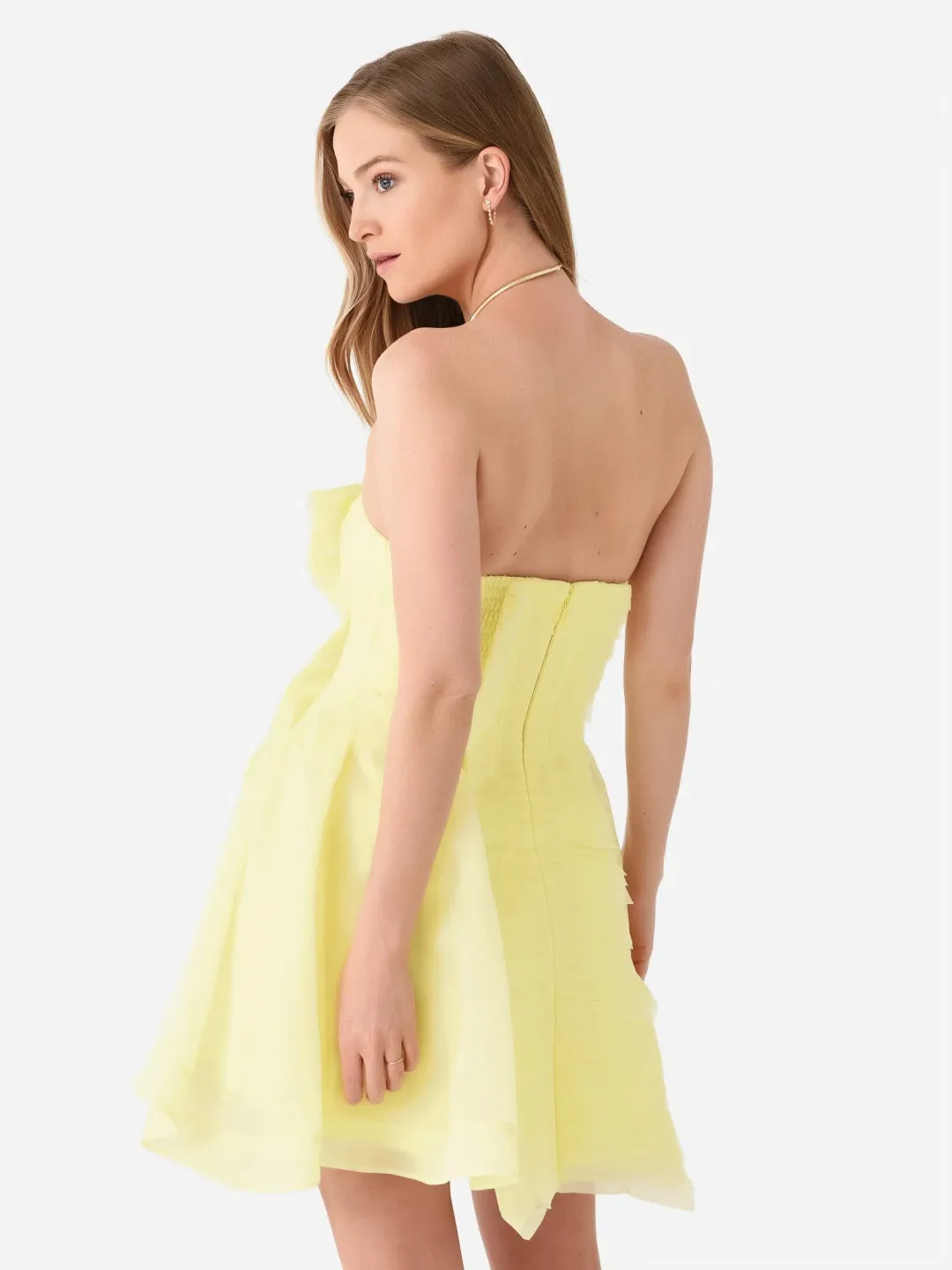 Aje Astrid Mini Dress Yellow Size 10 for rent on The Volte - main image