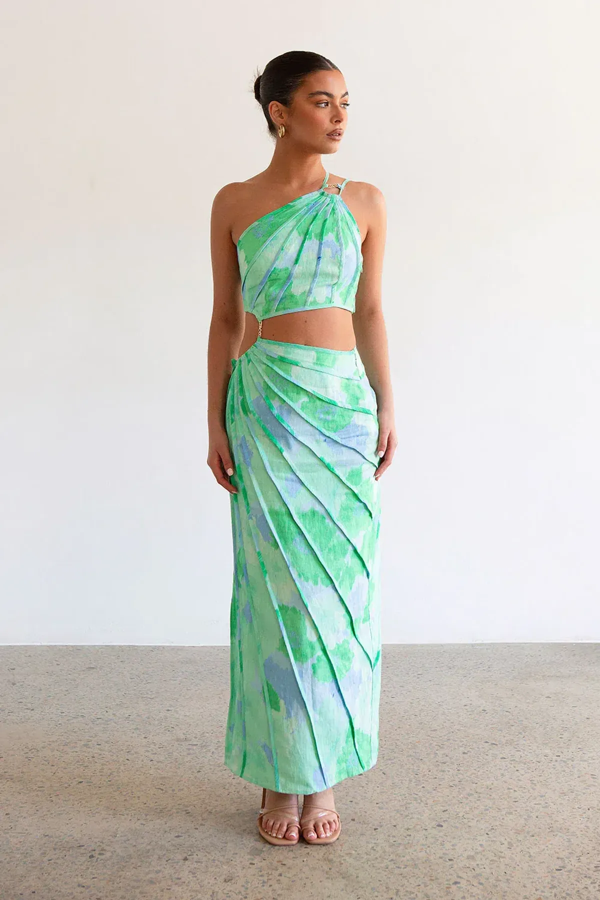 Sabo Zaco Jaliyah Dress Blue Gerbera Multi Size Medium/AU 10 for rent on The Volte - main image