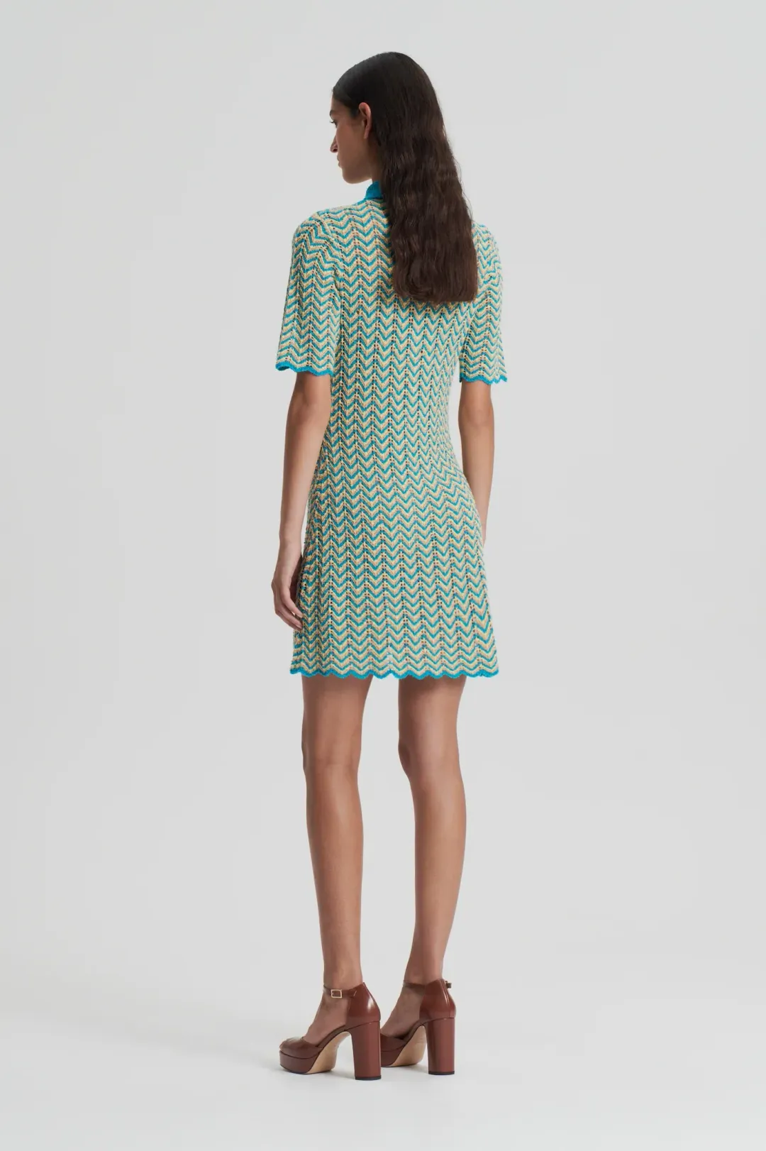 Scanlan Theodore Knit Shirt Dress Turquoise Size XS/ AU 6 for rent on The Volte - main image
