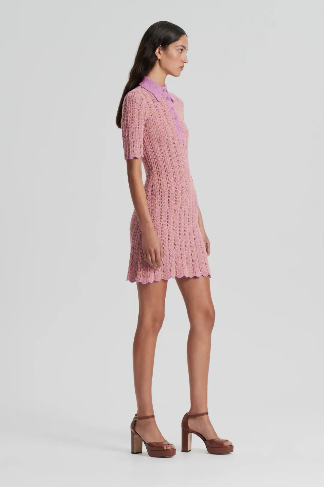 Scanlan Theodore Knit Shirt Dress Pink Size XS/ AU 8 for rent on The Volte - main image