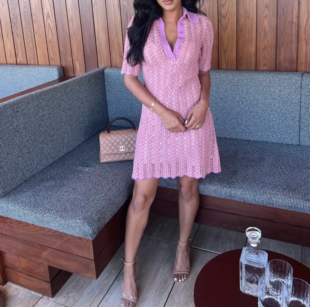 Scanlan Theodore Knit Shirt Dress Pink Size XS/ AU 8 for rent on The Volte - main image