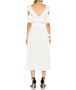 Self-portrait Monochrome Stripe Midi Dress for rent on The Volte - image 2