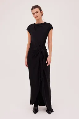 Bianca Spender Eva Satin Crepe Dress Black Size 16 for rent on The Volte - image 2