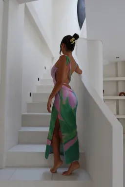 She is OLLÁ Luelle Midi Dress in Gaia Size 8 for rent on The Volte - image 2