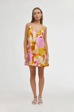 Kinney the Label Mara Mini Dress Multi Floral Size 8 for rent on The Volte - image 1