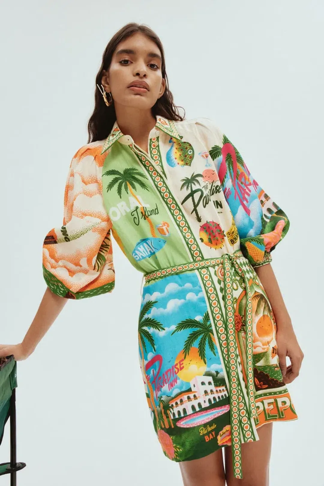 Alemais Paradiso Mini Dress Multi Print Size 10 for rent on The Volte - main image