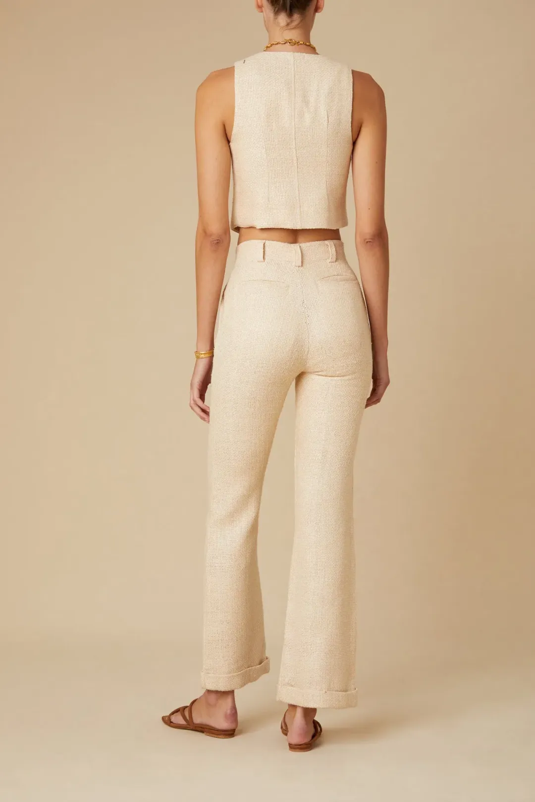 Savannah Morrow Kate Vest and Pant Suit Set Shell Size S / AU 8 for rent on The Volte - main image