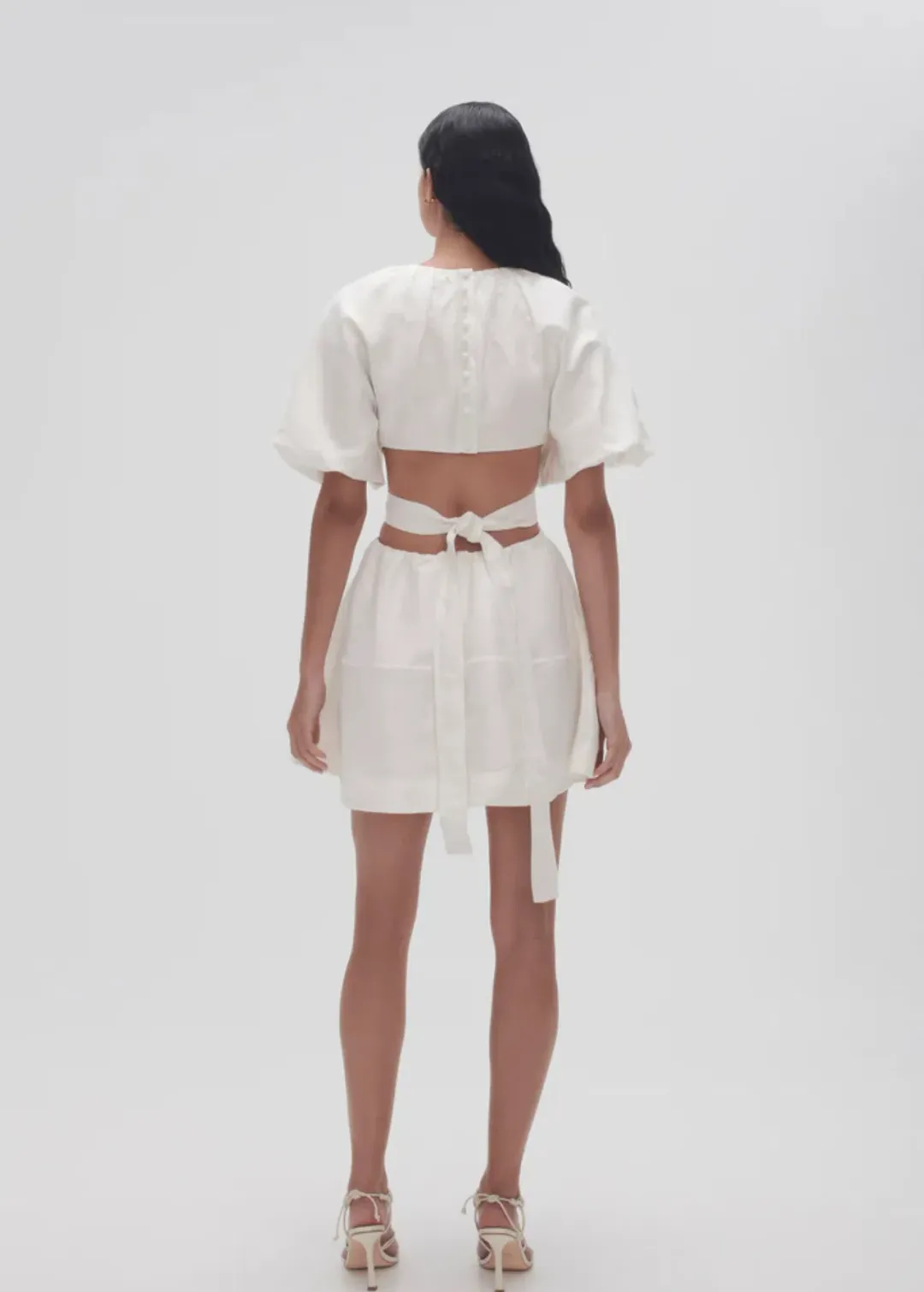 Aje Mimosa Cut Out Mini Dress Ivory Size 16 for rent on The Volte - main image