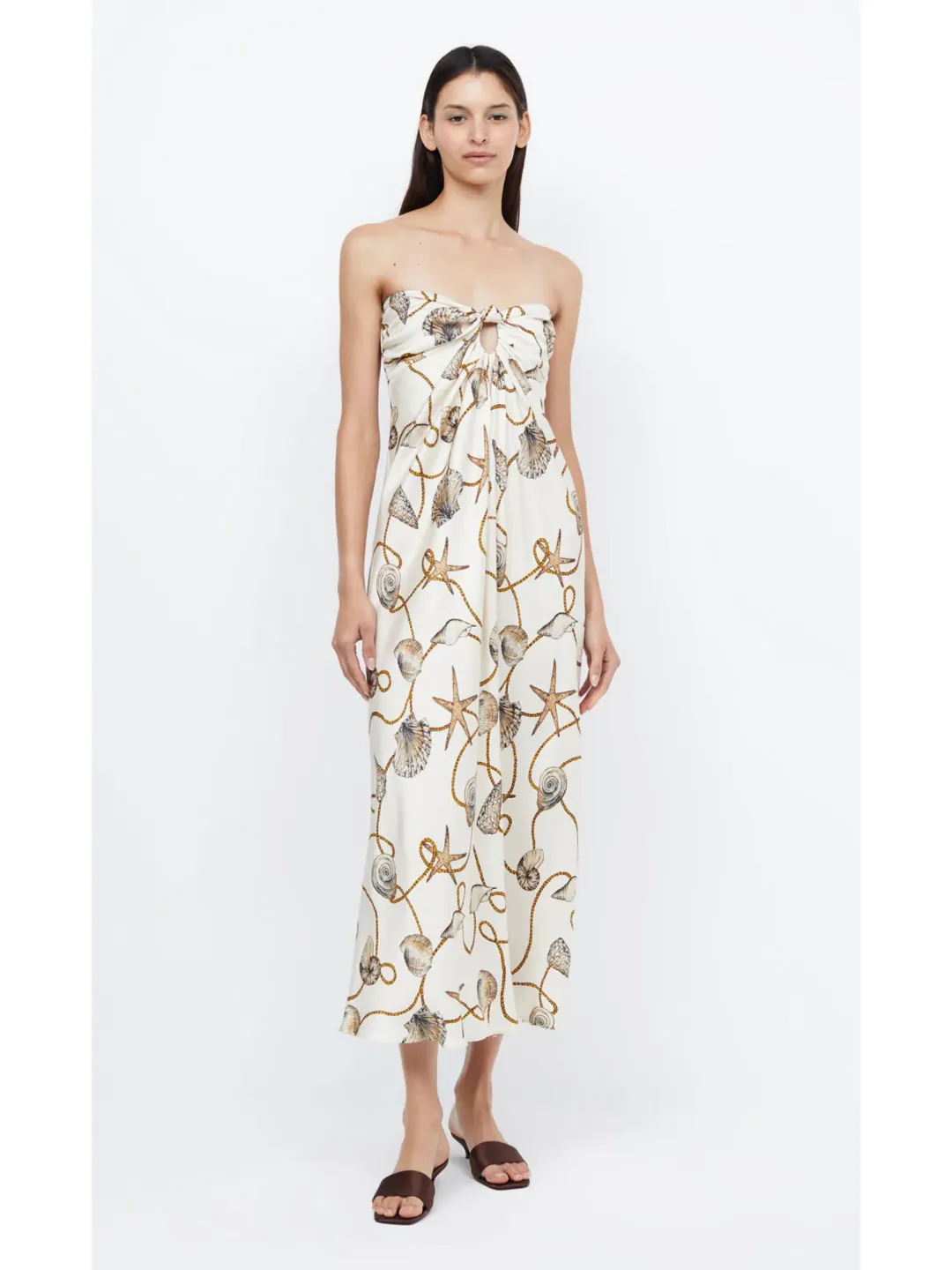 Bec & Bridge Bayside Strapless Maxi Dress In Parisian Shell Size AU 10 for rent on The Volte - main image