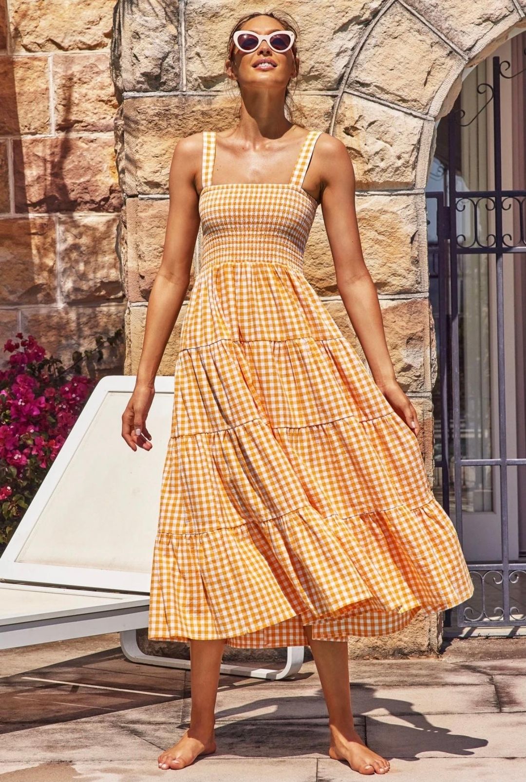 Savannah Dress (apricot) for rent on The Volte - main image
