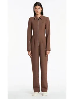Sir the LabelAdrien Jumpsuit Chocolate Size 2 / AU 10 for rent on The Volte - image 1