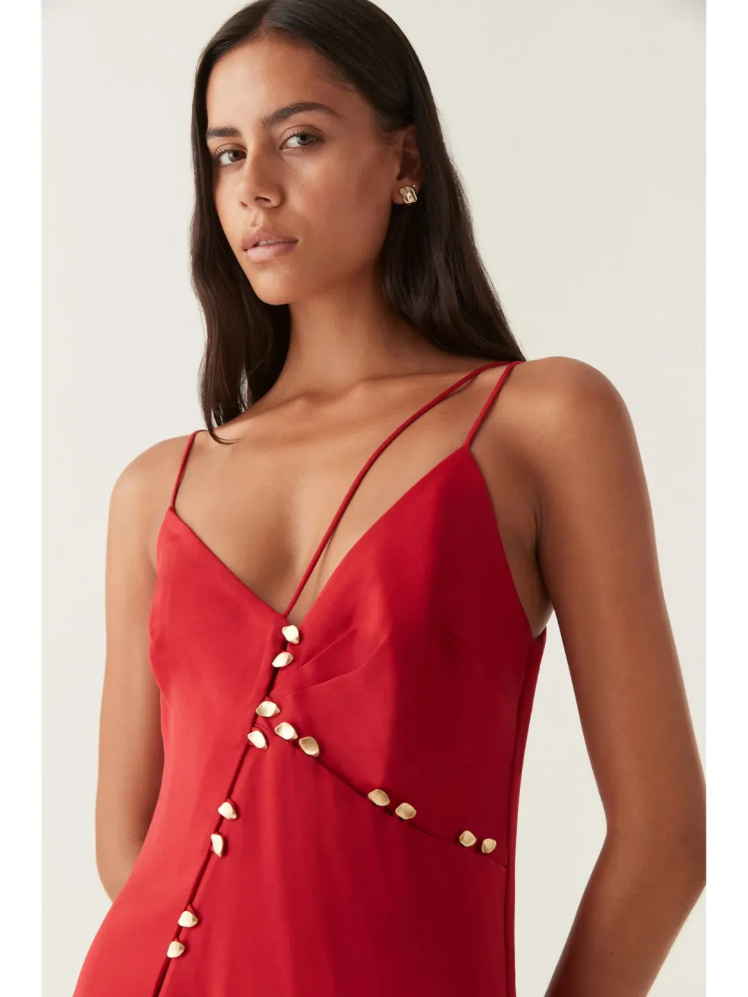 Aje Riddle Button Down Maxi Dress in Red Size AU 6 for rent on The Volte - main image