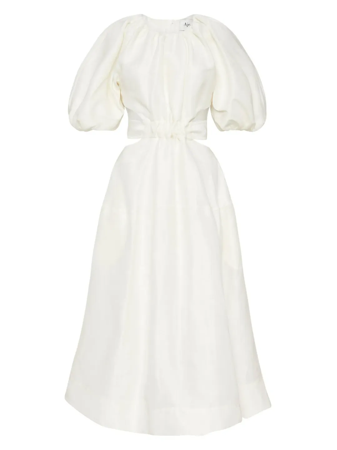 Aje Mimosa Cutout Midi Dress White Size AU 10 for rent on The Volte - main image