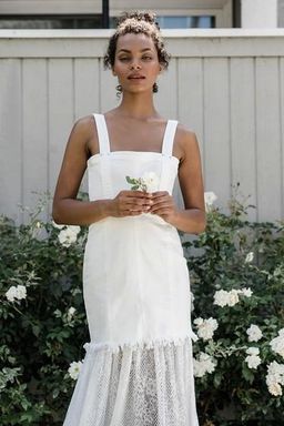 Steele Sutton Denim Midi Dress White Size 8 for rent on The Volte - image 2