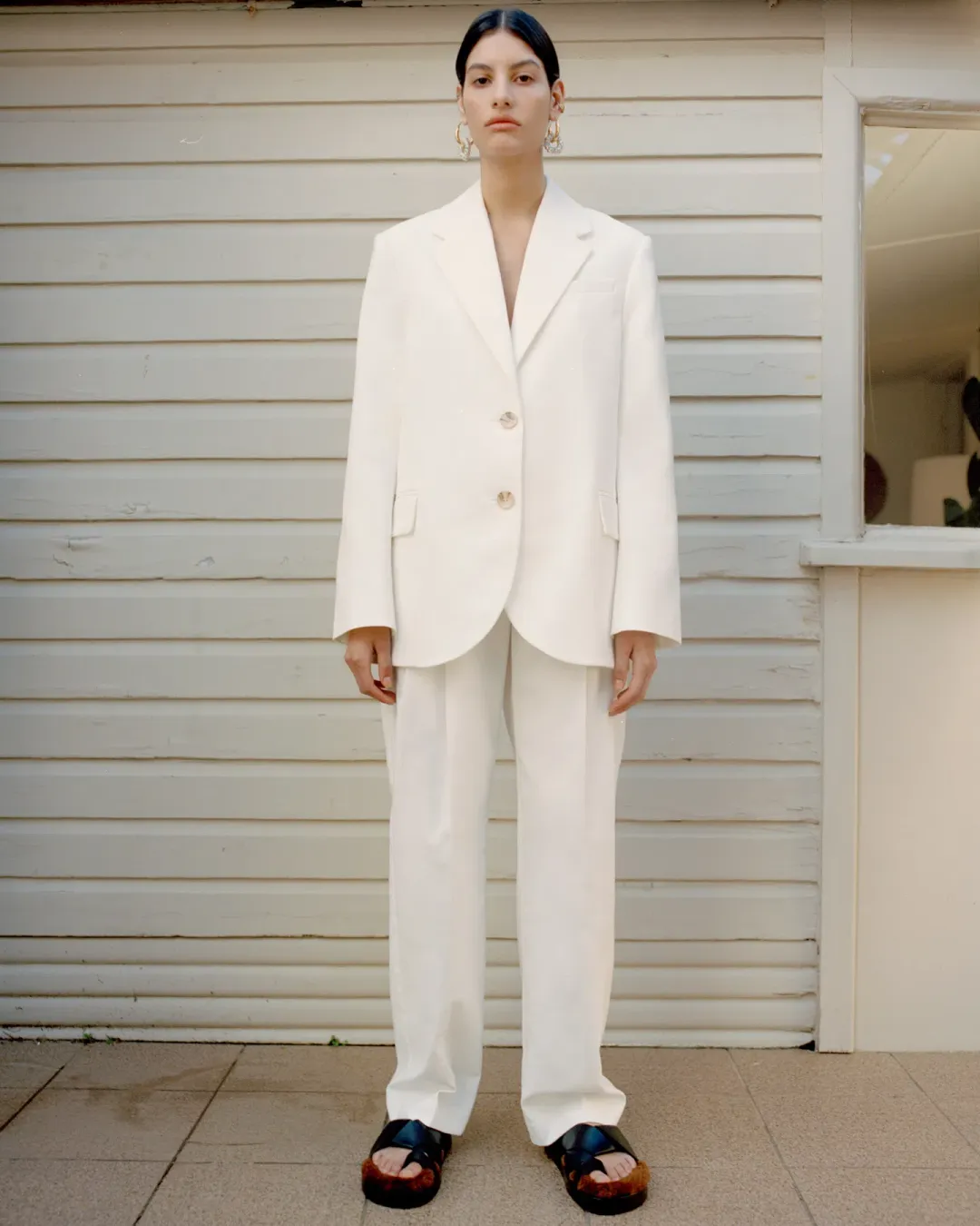 Camilla & Marc Raleigh Two-Piece Suit Cream Size 10  for rent on The Volte - main image