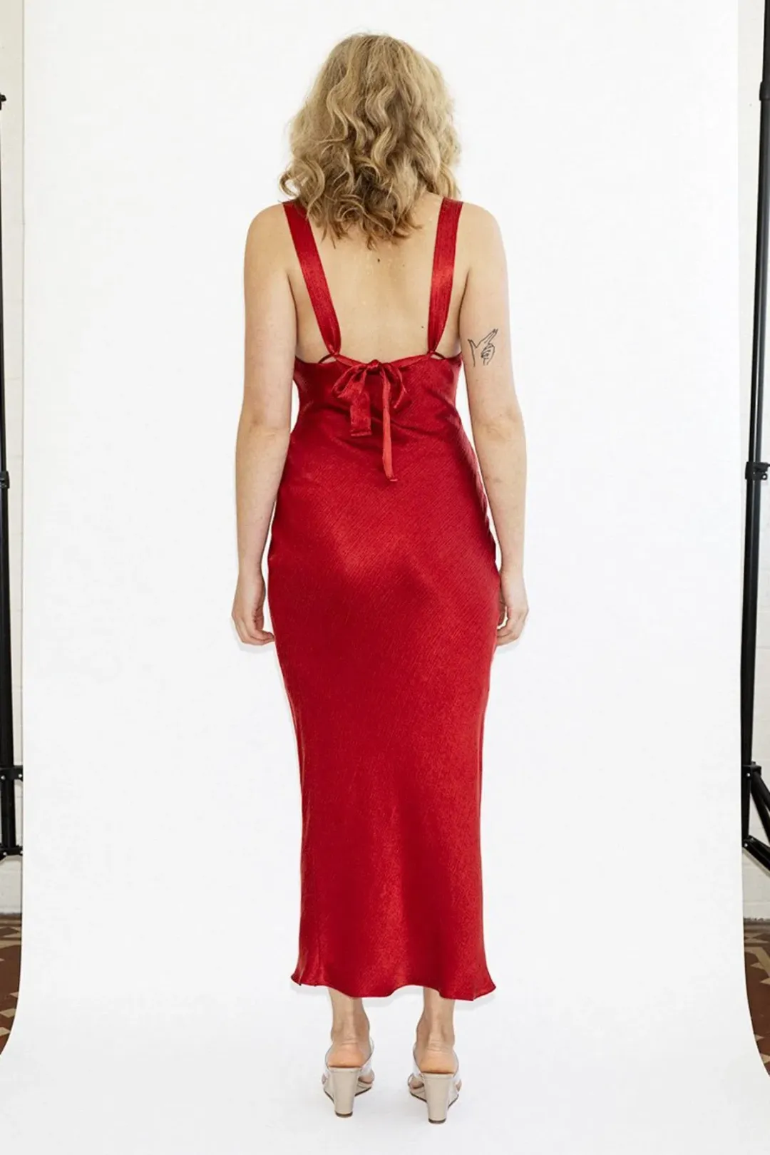 Third Form Intrigue Bias Midi Dress Red Size 8  for rent on The Volte - main image