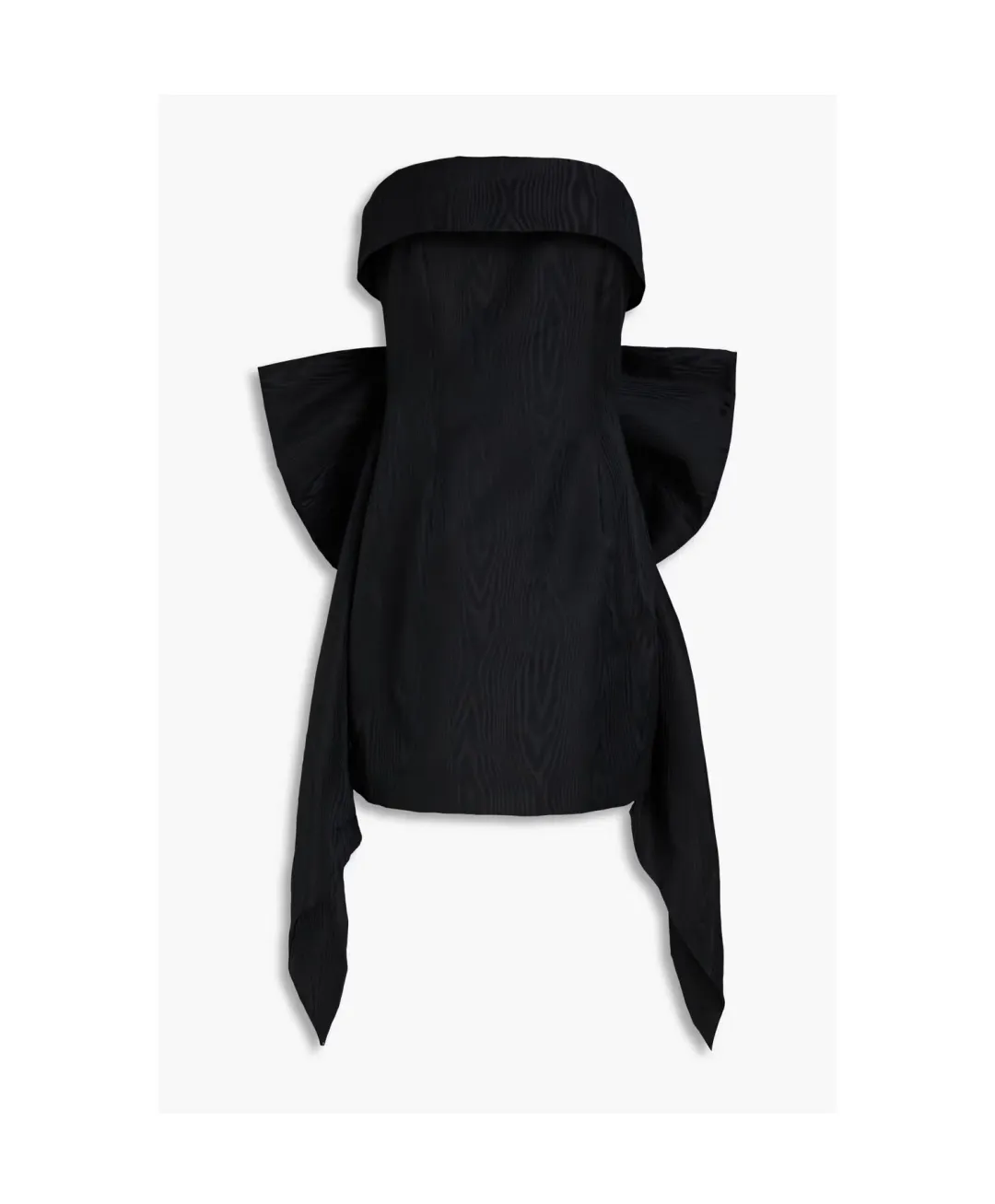 Rebecca Vallance Malone Strapless Bow-Embellished Moire Mini Dress Black Size 10 for rent on The Volte - main image