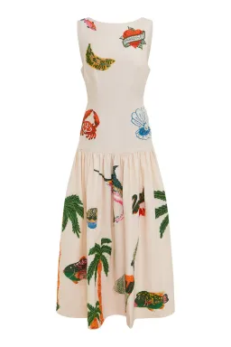 Alemais Clam Embroidered Gown Print Size 8  for rent on The Volte - image 7