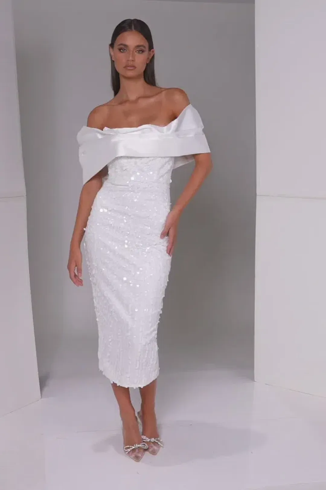 Eliya The Label Tanya Midi Dress White Size S / AU 8 for rent on The Volte - main image