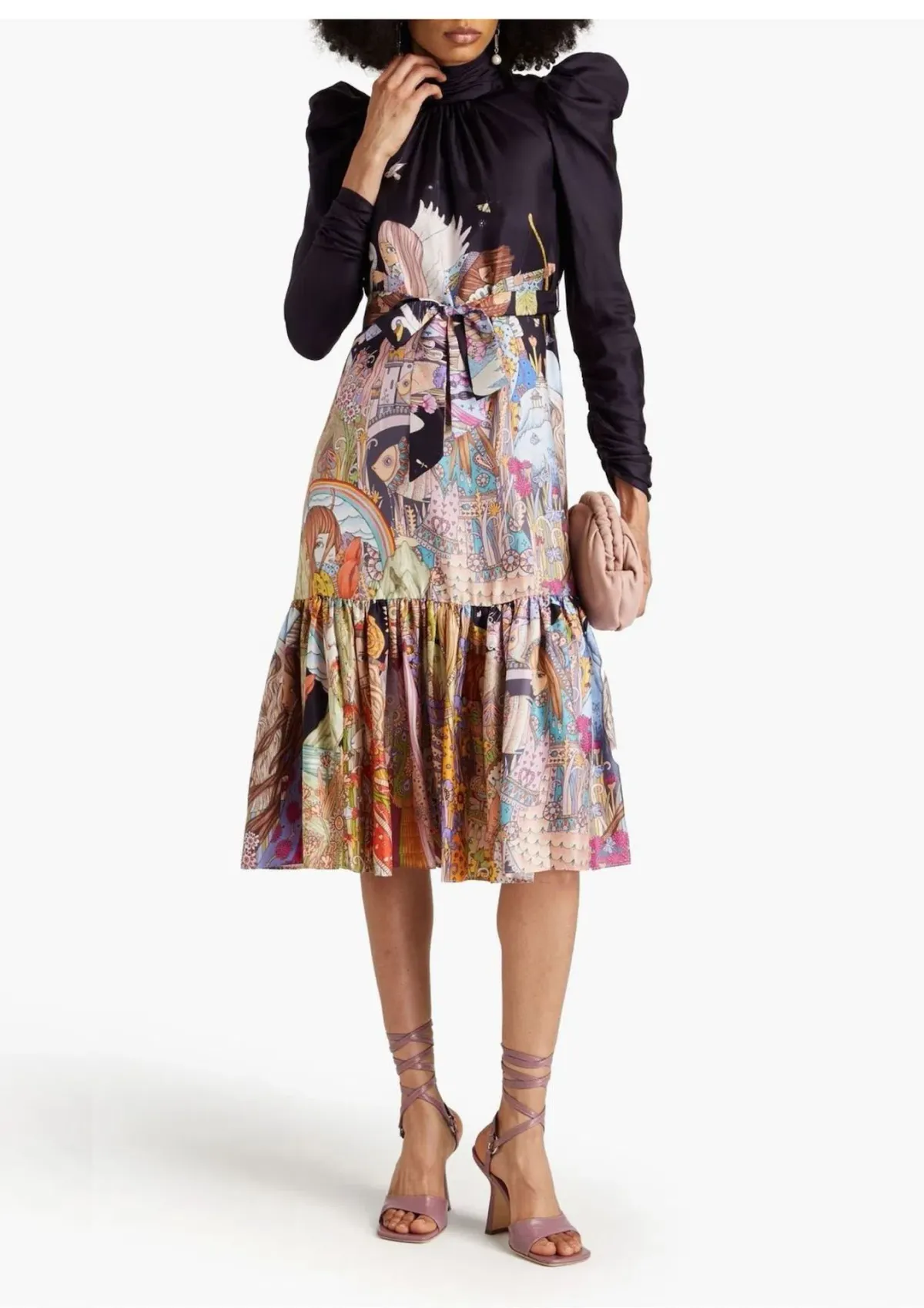 Zimmermann Celestial Gathered Frill Midi Dress Midnight Star Girls Size 0 / AU 8 for rent on The Volte - main image