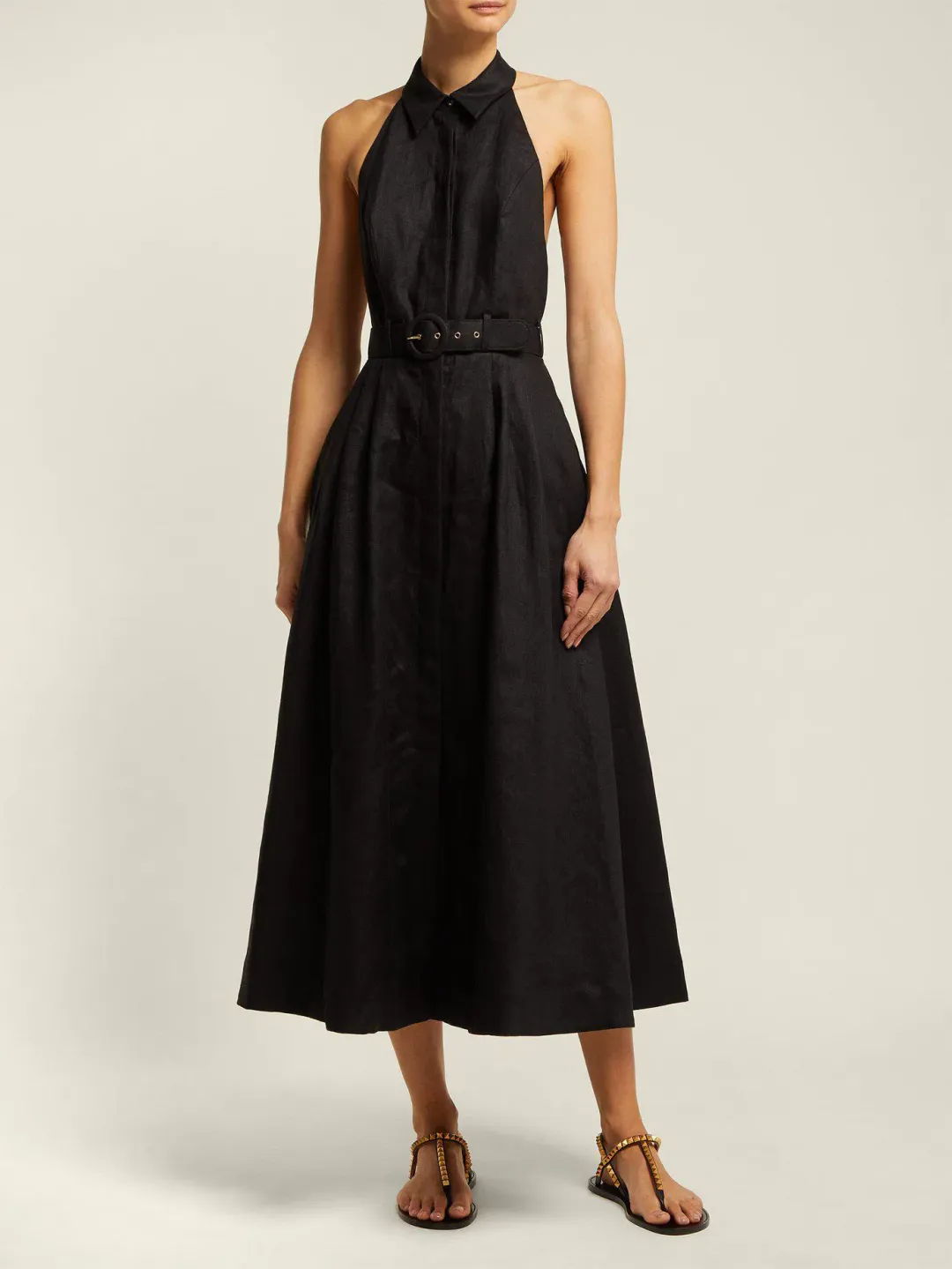 Zimmermann Primrose Halter Midi Dress Black Size 1 / AU 10 for rent on The Volte - main image
