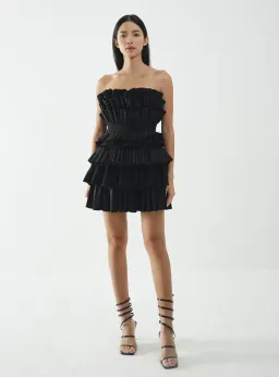 Acler Elsher Mini Dress Black Size 6 for rent on The Volte - image 1