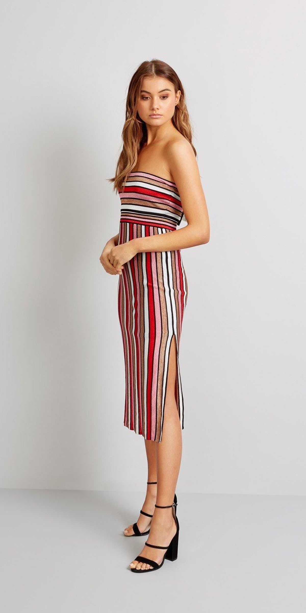 Kookai Puerto Rico Dress Red Stripe Size 8 for rent on The Volte - main image