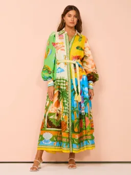 Alemais Paradiso Midi Shirtdress Multi Print Size 16 for rent on The Volte - image 1