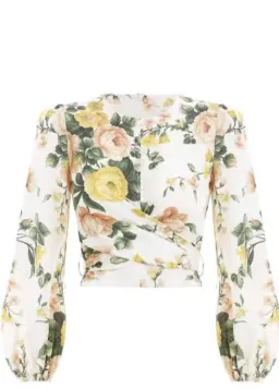 Zimmermann Zippy Wrap Bodice & Crop Flare Set Floral Size 1 / AU 10 for rent on The Volte - image 4