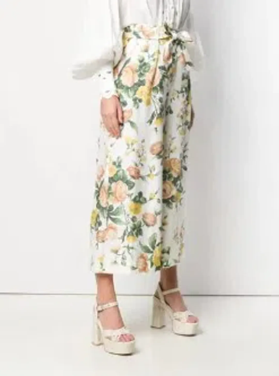 Zimmermann Zippy Wrap Bodice & Crop Flare Set Floral Size 1 / AU 10 for rent on The Volte - main image