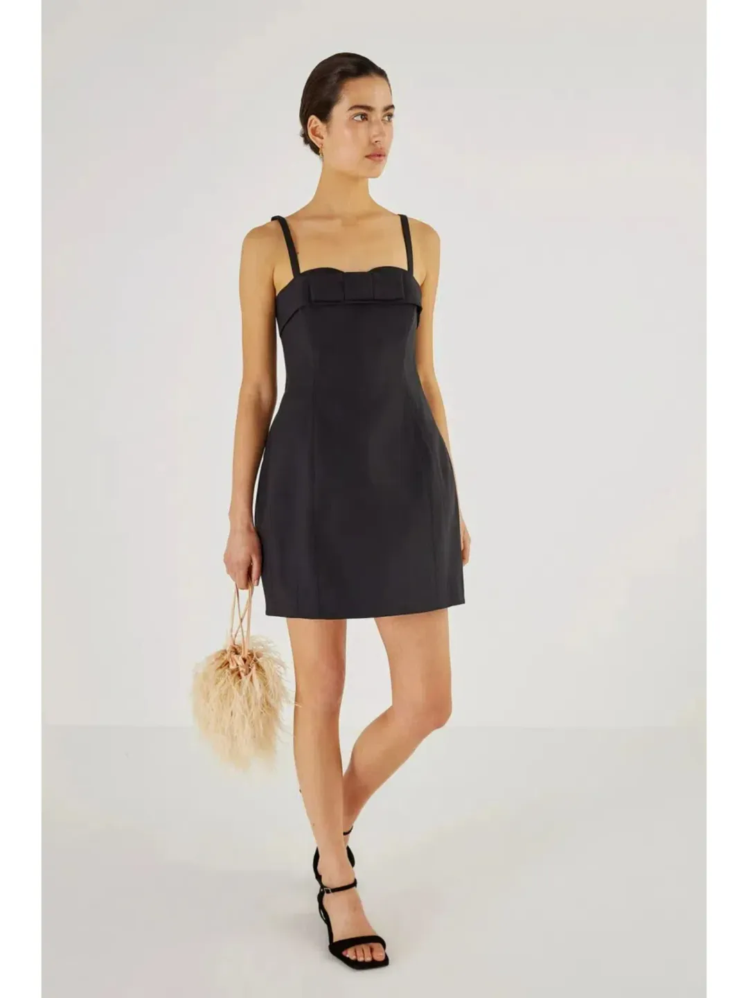 Oroton Bodice Detail Mini Dress Black Size AU 8 for rent on The Volte - main image