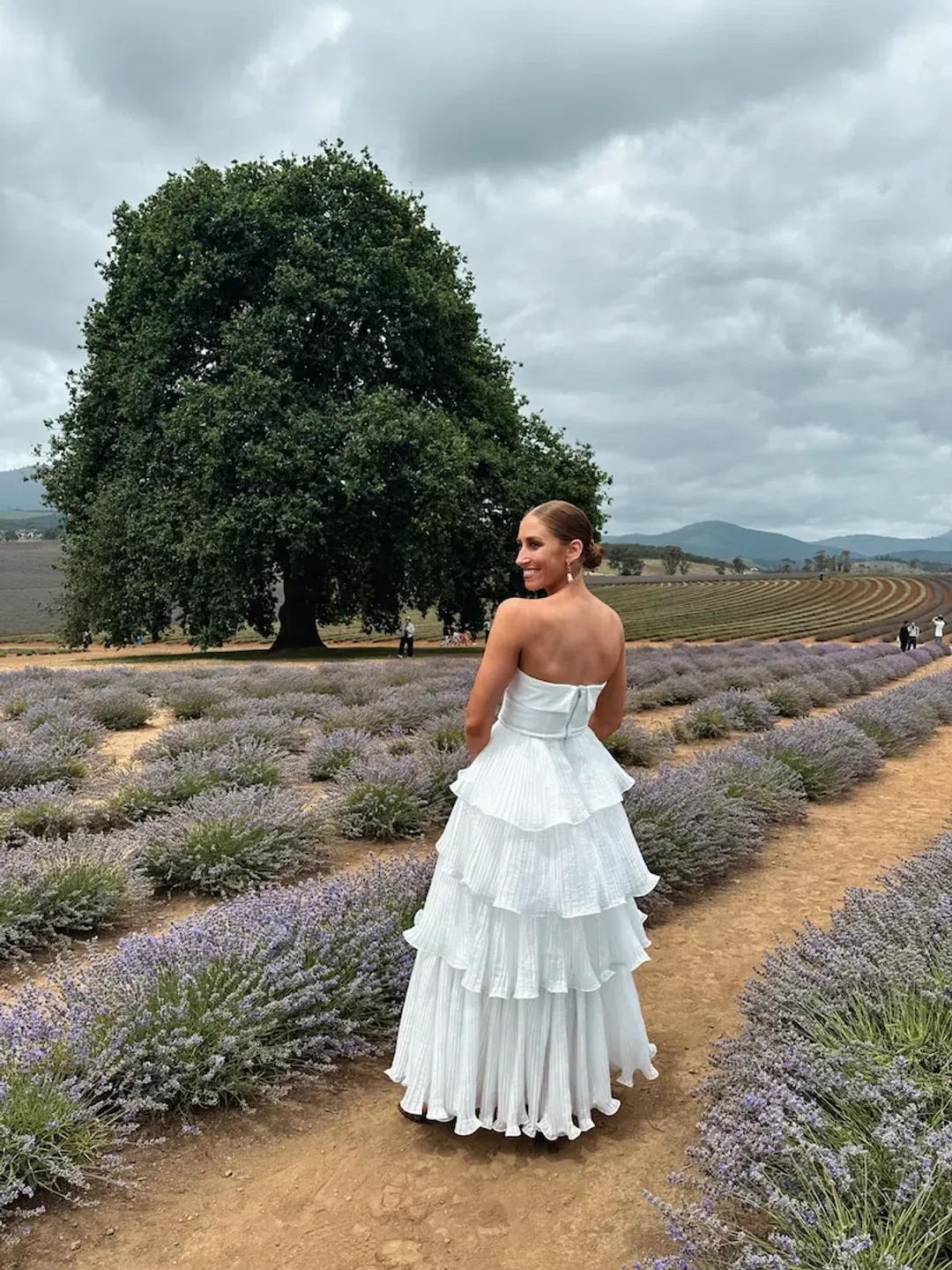 Aje Cosmos Tiered Maxi Skirt In White Size AU 8  for rent on The Volte - main image