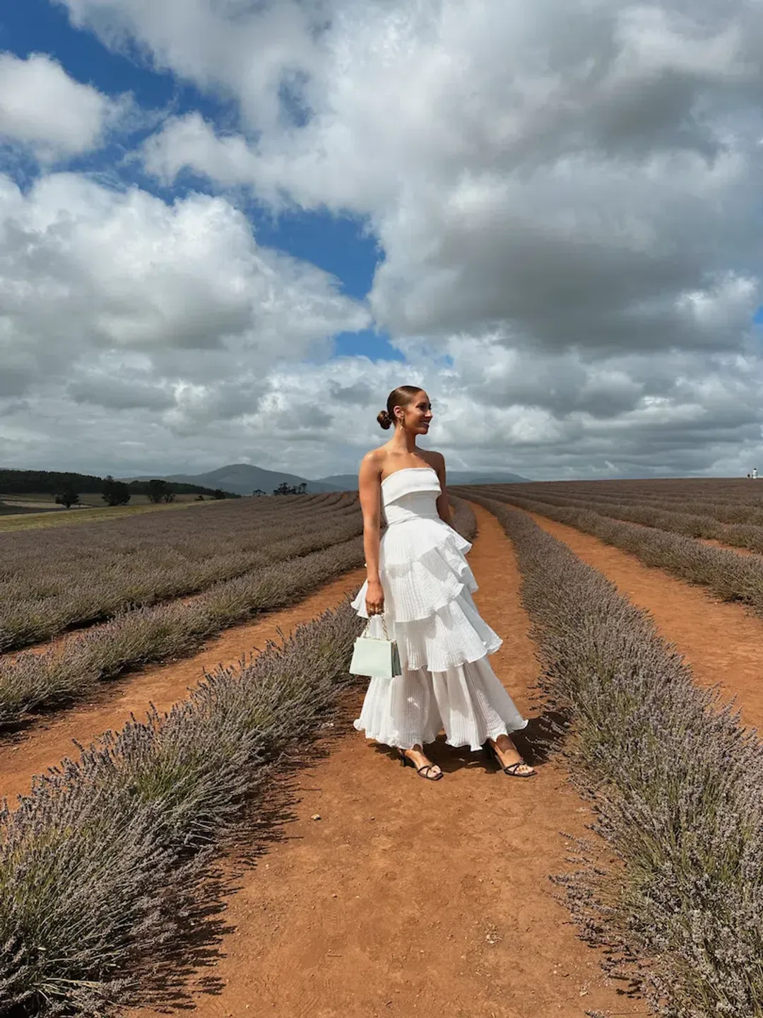 Aje Cosmos Tiered Maxi Skirt In White Size AU 8  for rent on The Volte - main image