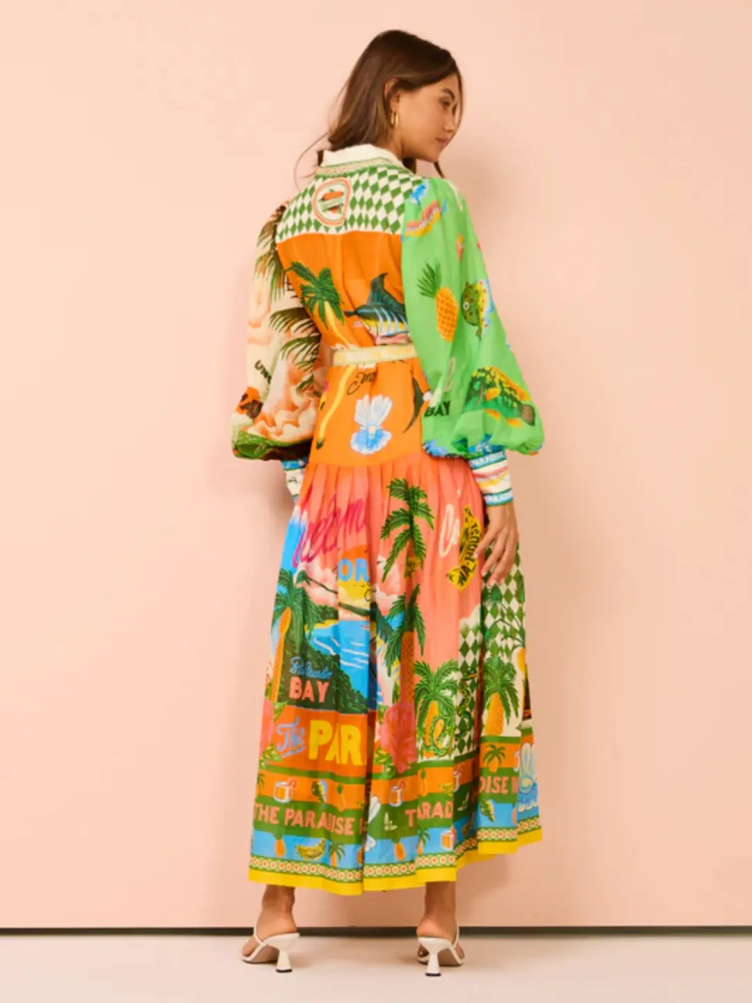 Alemais Paradiso Shirtdress in Multi Size AU 12 for rent on The Volte - main image