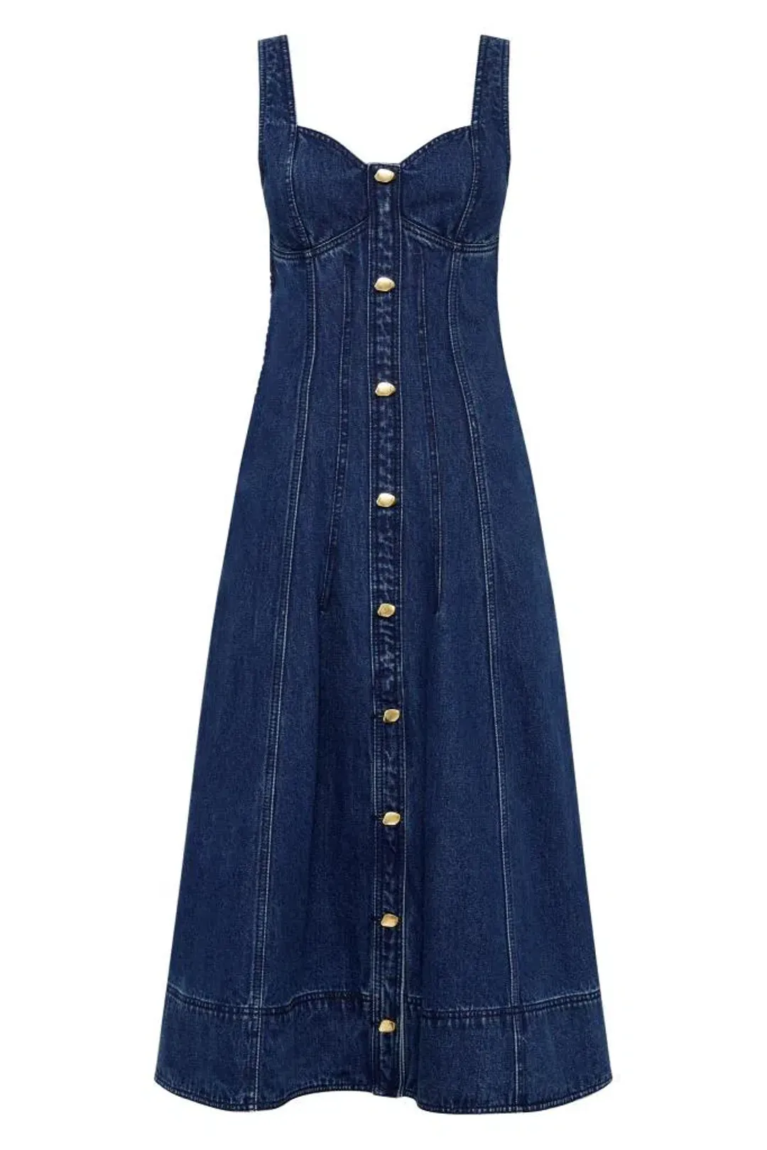 Aje May Denim Mini Dress in Dark Indigo Size AU 6  for rent on The Volte - main image