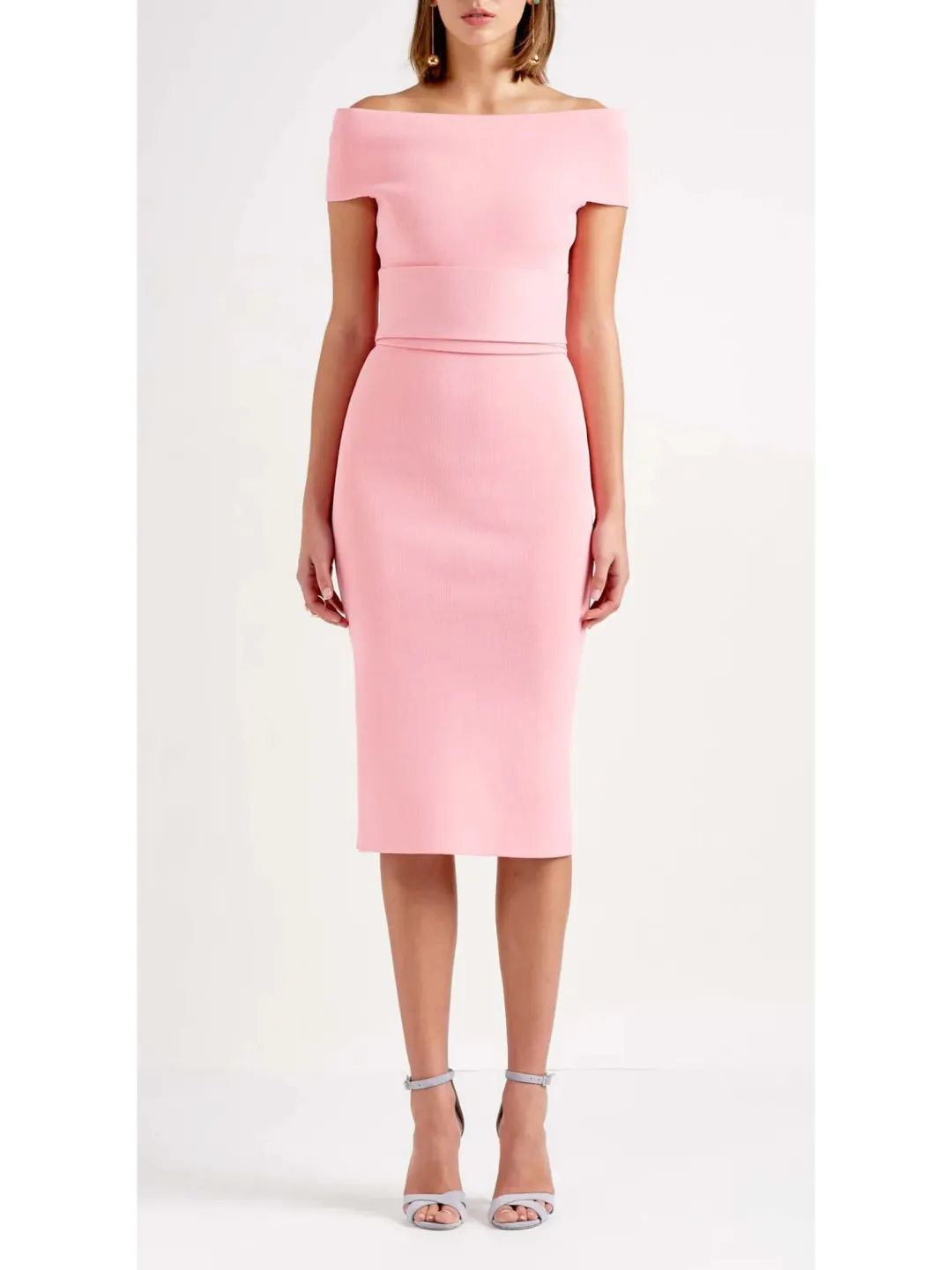 Scanlan Theodore Milano Crepe Knit Dress Pink Size Small / AU 8 for rent on The Volte - main image