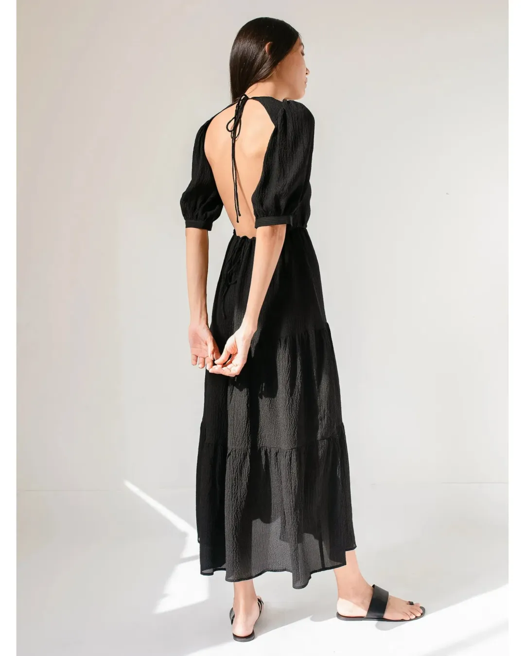 Sir The Label Indre Open Back Midi Dress Black Size 1 / AU 8 for rent on The Volte - main image