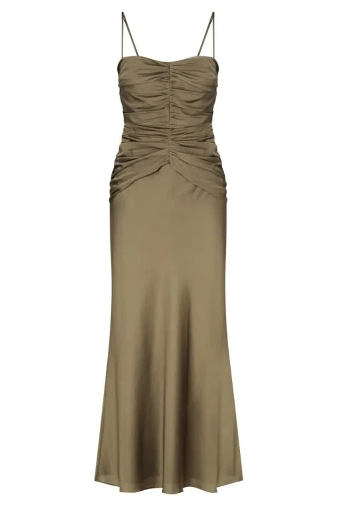 Shona Joy Luxe Ruched Bodice Midi Dress in Pine Size 10 for rent on The Volte - main image
